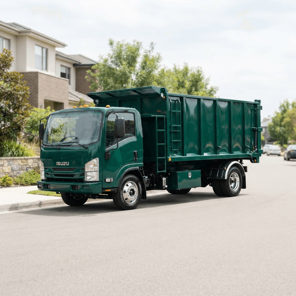 GreenHaul junk removal truck parked on a city street